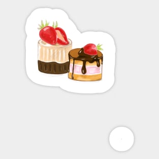 Yummy strawberry cakes Sticker